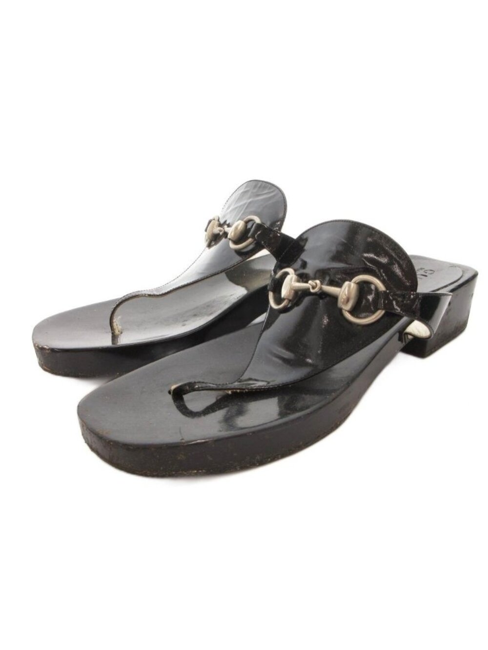 Gucci Sandals Horsebit Patent Black 7